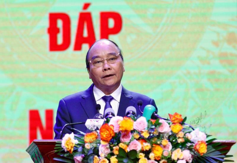 Chủ tịch nước Nguyễn Xuân Phúc phát biểu tại lễ kỷ niệm. Ảnh - Mạnh Dũng. 