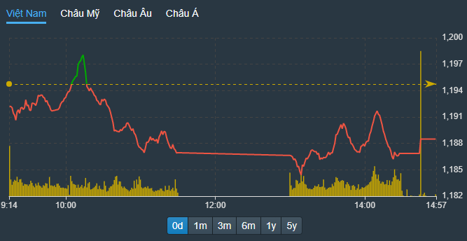 VN-Index có vài nhịp nỗ lực quay lên tham chiếu, nhưng không thành công.