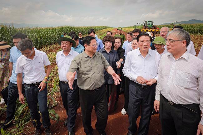 The Prime Minister visiting the TH Group's farm in Nghe An province. Photo: VnEconomy