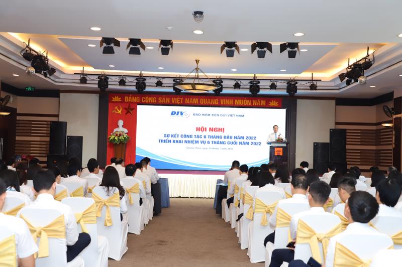 Ông Phạm Bảo Lâm - Chủ tịch Hội đồng Quản trị Bảo hiển tiền gửi Việt Nam phát biểu chỉ đạo tại Hội nghị sơ kết nhiệm vụ 6 tháng đầu năm và triển khai nhiệm vụ 6 tháng cuối năm 2022 của Bảo hiểm tiền gửi Việt Nam.