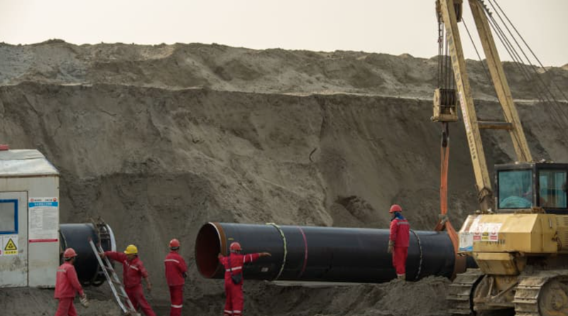 Một đoạn đường ống Sức mạnh của Siberia được xây dựng ở tỉnh Giang Tô, Trung Quốc, tháng 3/2022 - Ảnh: Getty/CNBC.