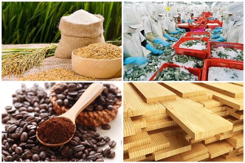 4 mặt hàng đạt giá trị xuất khẩu trên 2 tỷ USD là gạo, tôm, cà phê, sản phẩm gỗ.