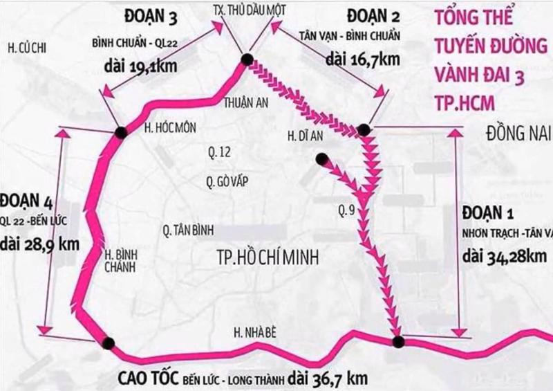 Map of Ring Road No. 3 in Ho Chi Minh City. Photo: VnEconomy
