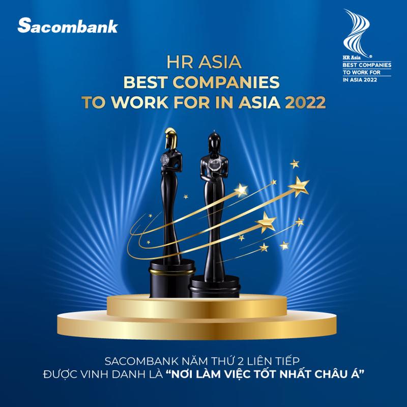 Sacombank tiếp tục được vinh danh tại HR Asia.