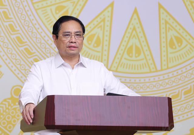 Prime Minister Pham Minh Chinh addresses the conference. Photo: VGP