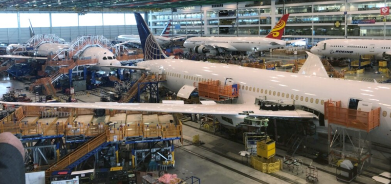Ảnh minh họa: Máy bay Boeing 787 Dreamliners đang được lắp ráp tại South Carolina, Mỹ.