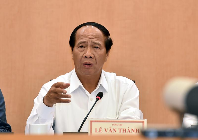 Phó Thủ tướng Lê Văn Thành tại cuộc làm việc - Ảnh: VGP