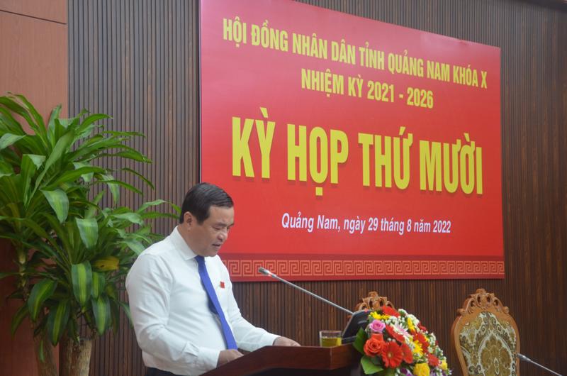 Ông Phan Việt Cường, Bí thư tỉnh ủy, Chủ tịch HĐND tỉnh phát biểu chỉ đạo tại Kỳ họp thứ 10, HĐND tỉnh Quảng Nam khóa X.
