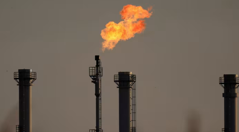 Một cơ sở lưu trữ khí đốt ở Rehden, Đức - Ảnh: Bloomberg