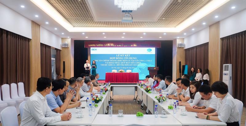 Toàn cảnh lễ ký các thỏa thuận hợp tác giai đoạn 2022 - 2027 giữa BGI & IUC Group và BIDV – chi nhánh Hà Nội.