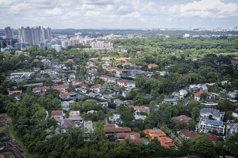 Một khu dân cư với nhiều biệt thự hảo hạng gần Vườn Bách thảo Singapore - Ảnh: Bloomberg.