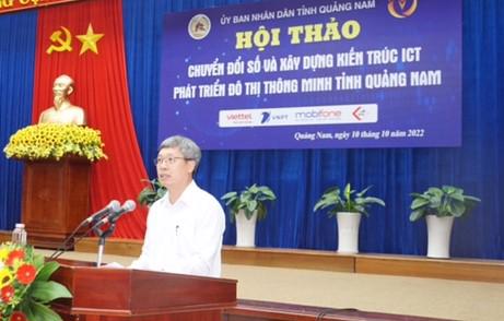 Ông Hồ Quang Bửu, Phó Chủ tịch UBND tỉnh Quảng Nam phát biểu tại Hội thảo
