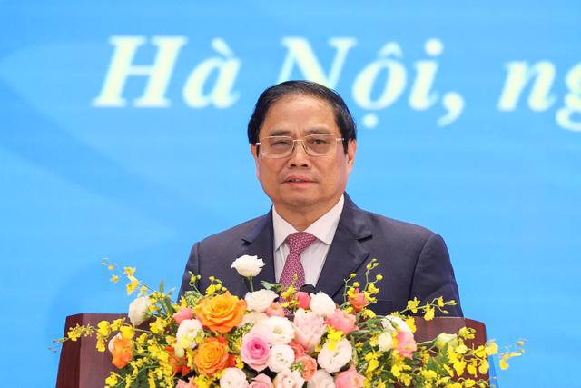 Prime Minister Pham Minh Chinh at the dialogue. Photo: VGP