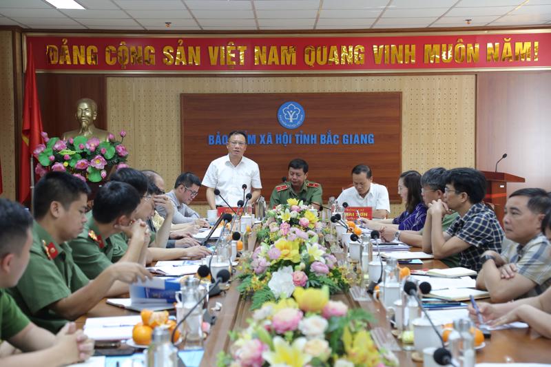 Đoàn công tác của Bộ Công an và Bảo hiểm xã hội Việt Nam làm việc với Bảo hiểm xã hội Bắc Giang. Ảnh - Bảo hiểm xã hội Việt Nam. 