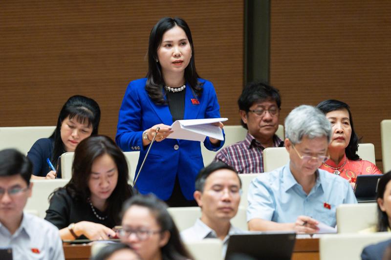 Đại biểu Lê Thị Ngọc Linh (Bạc Liêu) phát biểu tại phiên thảo luận sáng 28/10 - Ảnh: Quochoi.vn