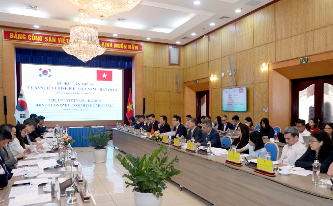 Toàn cảnh Kỳ họp Ủy ban Liên Chính phủ về hợp tác kinh tế và khoa học kỹ thuật Việt Nam - Hàn Quốc lần thứ 19.