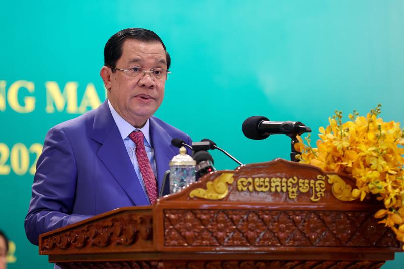Thủ tướng Vương quốc Campuchia Samdech Techo Hun Sen phát biểu tại diễn đàn - Ảnh: VGP
