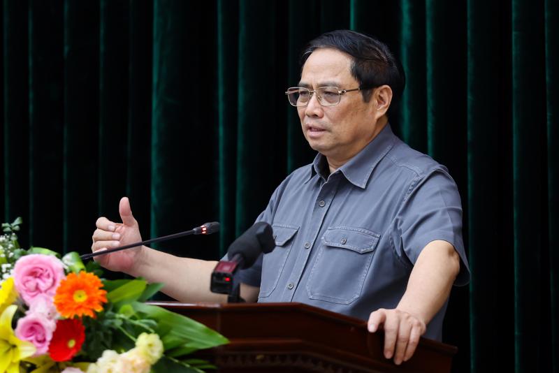 Thủ tướng Chính phủ Phạm Minh Chính phát biểu tại cuộc họp - Ảnh: VGP