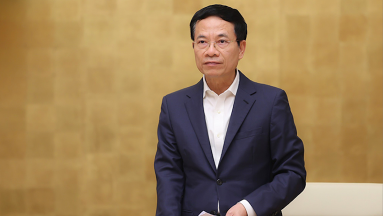 Bộ trưởng Bộ Thông tin và Truyền thông Nguyễn Mạnh Hùng phát biểu tại Hội nghị trực tuyến toàn quốc về công tác truyền thông chính sách chiều 24/11.