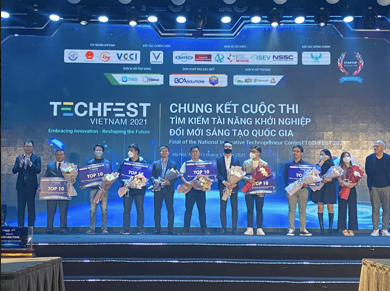 Top 10 startup Cuộc thi tìm kiếm tài năng khởi nghiệp đổi mới sáng tạo Quốc gia tại Techfest Vietnam 2021.