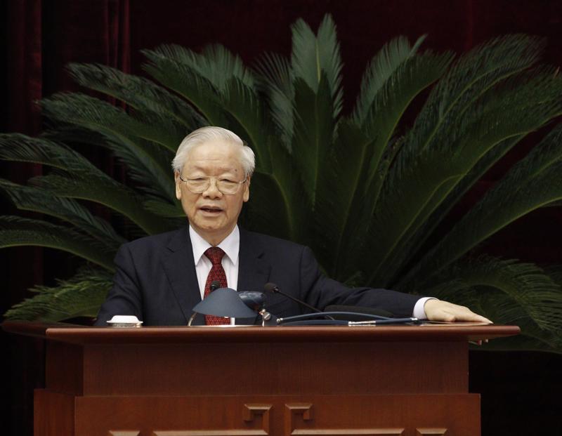 Tổng Bí thư Nguyễn Phú Trọng phát biểu tại hội nghị - Ảnh: ĐCS