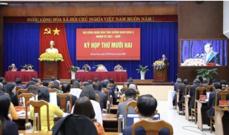 Quang cảnh kỳ họp thứ 12 HĐND tỉnh Quảng Nam khóa X, nhiệm kỳ 2021-2026