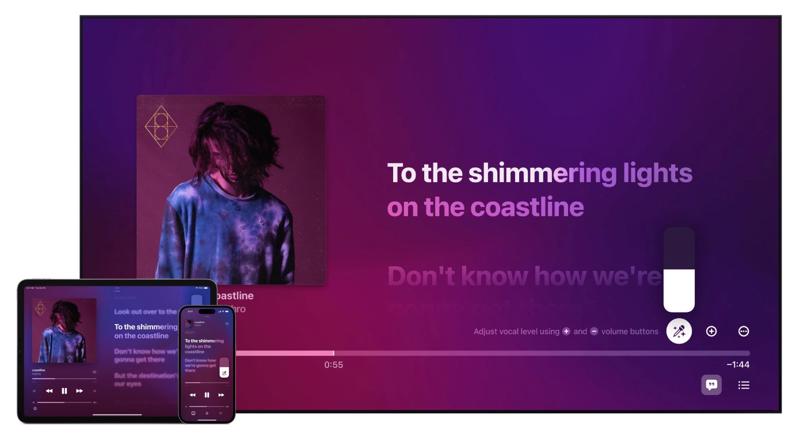 Giao diện của Apple Music Sing
