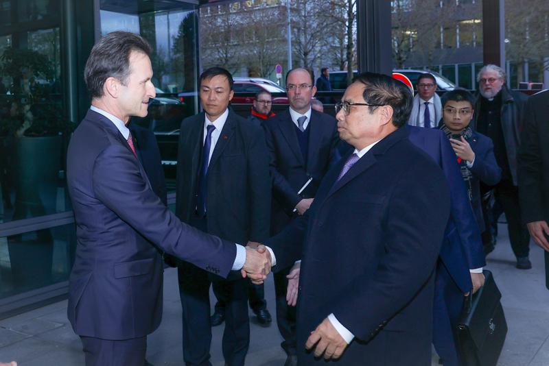 Thủ tướng Phạm Minh Chính tham dự và phát biểu tại Diễn đàn doanh nghiệp Việt Nam-Luxembourg - Ảnh: VGP