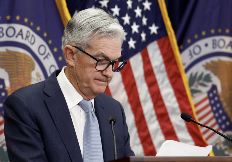 Chủ tịch Fed Jerome Powell tại cuộc họp báo ngày 14/12 ở Washington DC sau cuộc họp chính sách tiền tệ của Fed - Ảnh: Reuters.