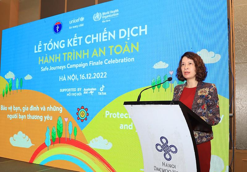 Thứ trưởng Bộ Y tế Nguyễn Thị Liên Hương phát biểu tại chương trình. 