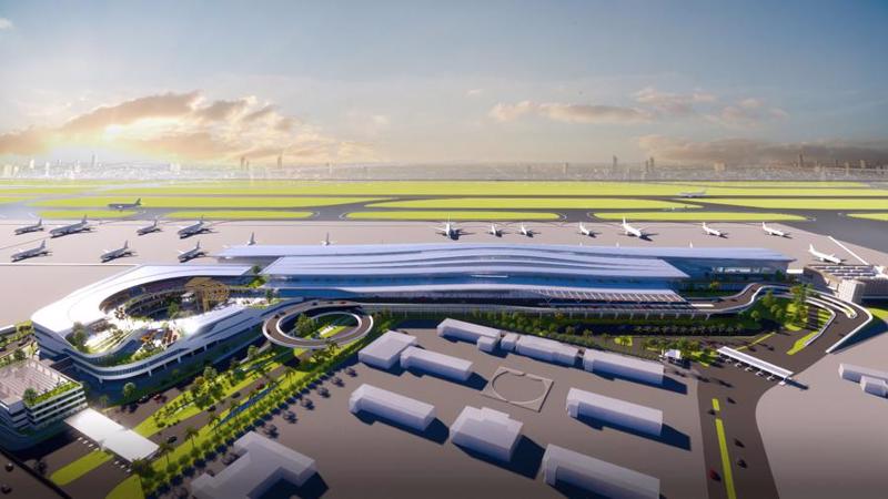 Perspective drawing of the Tan Sơn Nhat airport's T3 terminal project. 