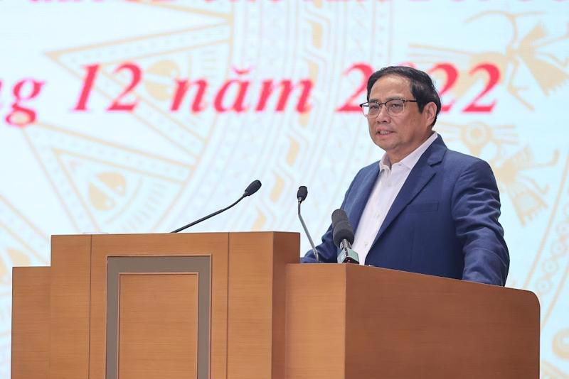 Prime Minister Pham Minh Chinh addressing the meeting. Photo: VnEconomy