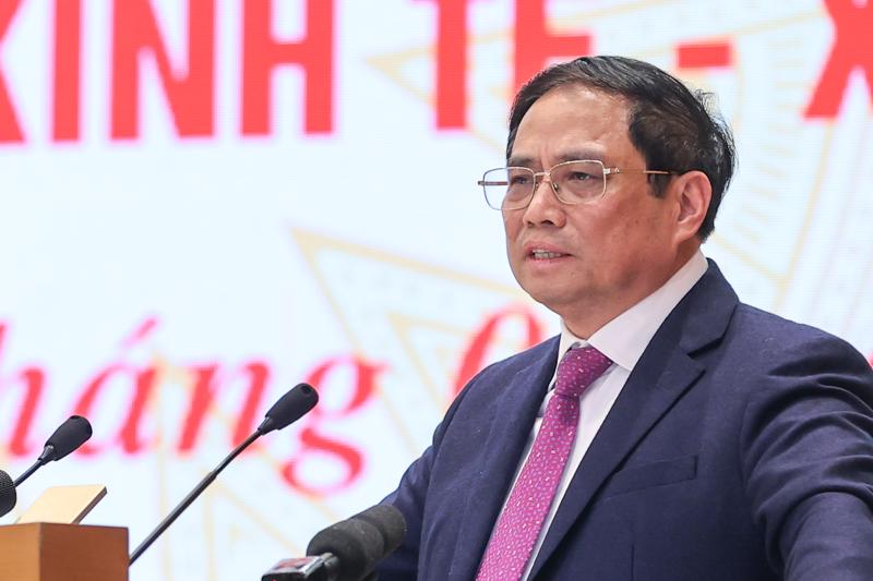 Thủ tướng Phạm Minh Chính phát biểu kết luận hội nghị - Ảnh: VGP