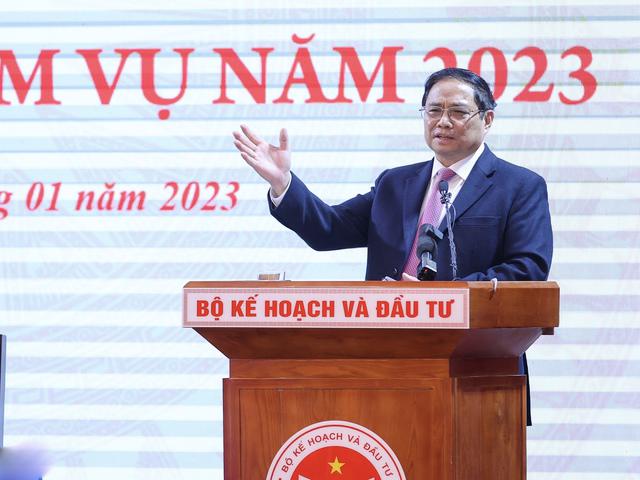 Thủ tướng Phạm Minh Chính đánh giá cao vai trò tham mưu của Bộ Kế hoạch và Đầu tư. Ảnh: VGP.