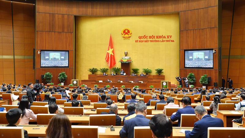 The third extra-ordinary meeting of the NA in Hanoi on January 18. Photo: VOV