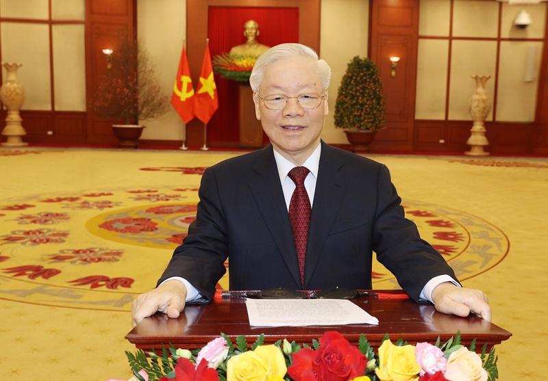 Party General Secretary Nguyen Phu Trong extends greetings for Year of the Cat. (Photo: VNA) 