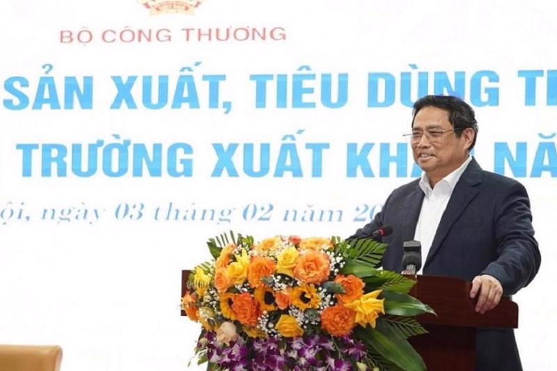 Prime Minister Pham Minh Chinh speaking at the conference. Photo: VnEconomy