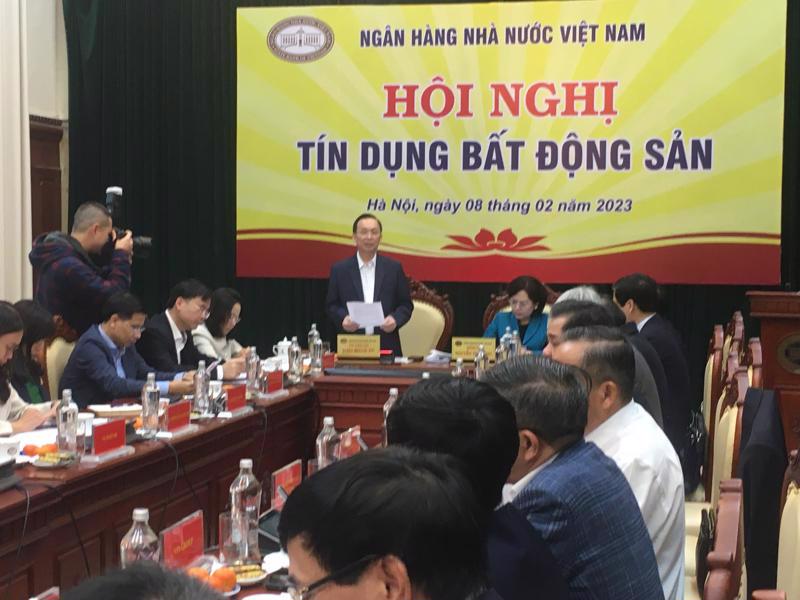 SBV Deputy Governor Dao Minh Tu addressing the meeting. Photo: VnEconomy