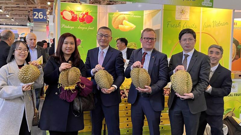Vietnamese durians were showcased at the fair. Photo: VnEconomy