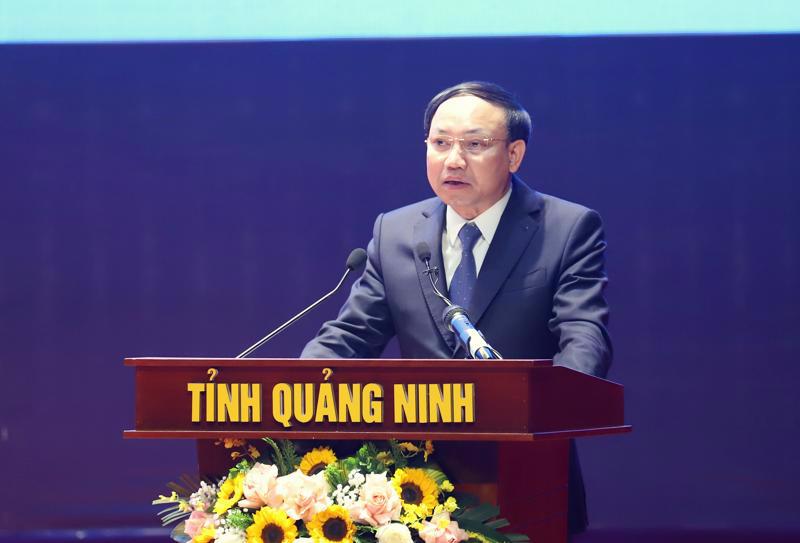 Secretary of the Quang Ninh Provincial Party Committee Nguyen Xuan Ky speaking at the meeting. Photo: VnEconomy