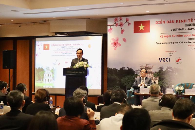Phó Thủ tướng Trần Lưu Quang: "Việt Nam – Nhật Bản còn rất nhiều dư địa, tiềm năng hợp tác, bổ sung lẫn nhau". Ảnh Vũ Khuê.