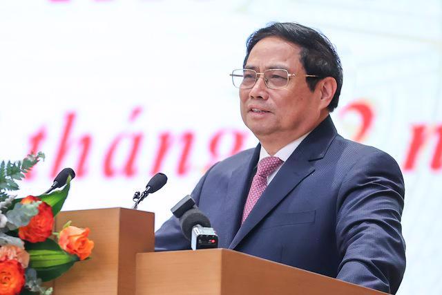 Prime Minister Pham Minh Chinh addressing the meeting. Photo: VGP