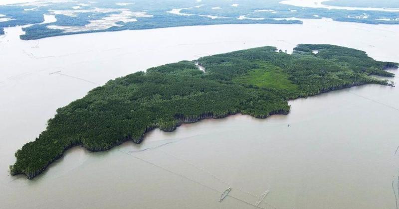 Cù lao Phú Lợi rộng 75 ha, vị trí sẽ được chọn trong quy hoạch cảng trung chuyển quốc tế Cần Giờ.