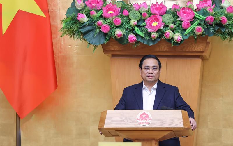 Thủ tướng Chính phủ Phạm Minh Chính phát biểu chỉ đạo tại phiên họp - Ảnh: VGP