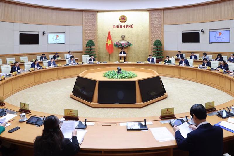 Prime Minister Pham Minh Chinh chairing the meeting. Photo: VGP