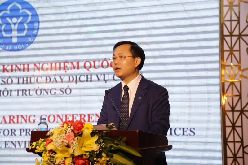 Phó Tổng Giám đốc Bảo hiểm xã hội Việt Nam Chu Mạnh Sinh chia sẻ tại hội thảo. Ảnh - BHXH Việt Nam.