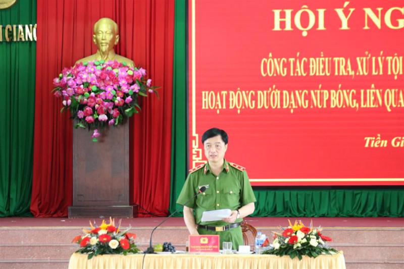 Thứ trưởng Nguyễn Duy Ngọc chủ trì Hội nghị. Ảnh: Cổng thông tin Bộ Công an.