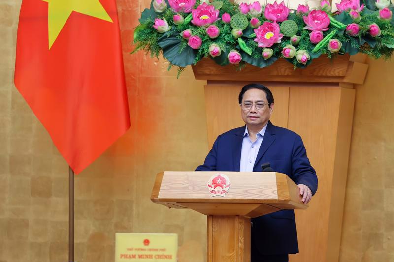 Prime Minister Pham Minh Chinh chairing the government’s law-building meeting. Photo: VGP