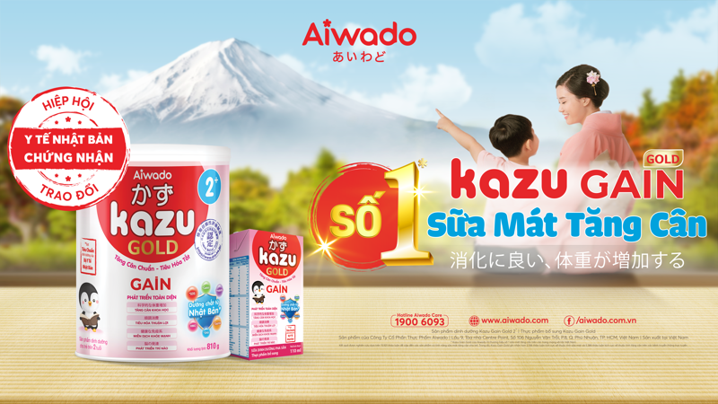 Kazu Gain Gold cũng là sản phẩm sữa mát tăng cân đầu tiên và duy nhất đạt tiêu chuẩn dinh dưỡng của Bộ Y Tế Nhật Bản.