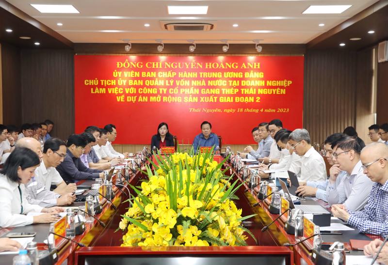 Ủy ban Quản lý vốn nhà nước tại doanh nghiệp làm việc với Công ty cổ phần Gang thép Thái Nguyên